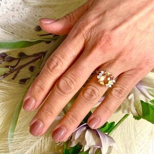 Diamond Morganite Ring Size 7.25 14k Gold 5.60 TCW Certified $5,950 120600